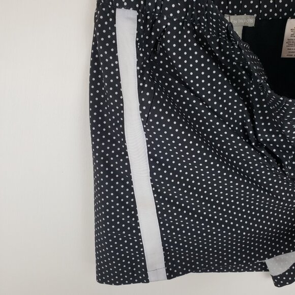 T by Talbots Skort Polka Dot Tuxedo Stripe Pull On Black White Size Medium - Picture 6 of 8